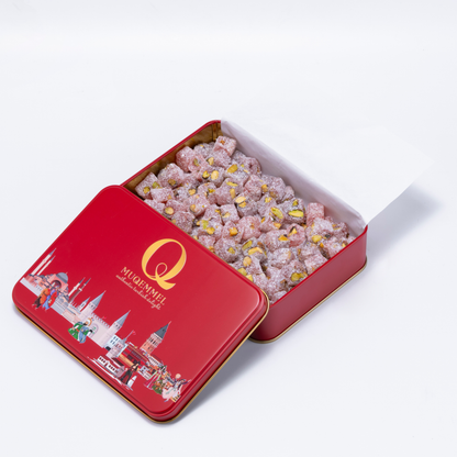 400g Nar Aromalı Antep Fıstıklı Hindistan Cevizi Kaplı Lokum ( Kırımızı )