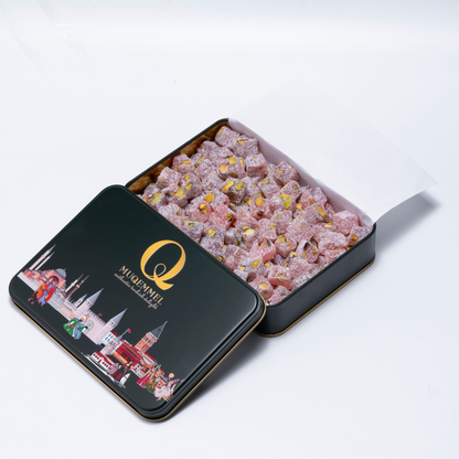 400g Nar Aromalı Antep Fıstıklı Hindistan Cevizi Kaplı Lokum ( Siyah )